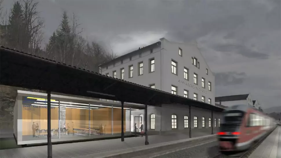 The Annaberg-Buchholz "Unterer Bahnhof" train station is being transformed into a modern research campus. (Source: studioinges Architektur und Städtebau BDA)