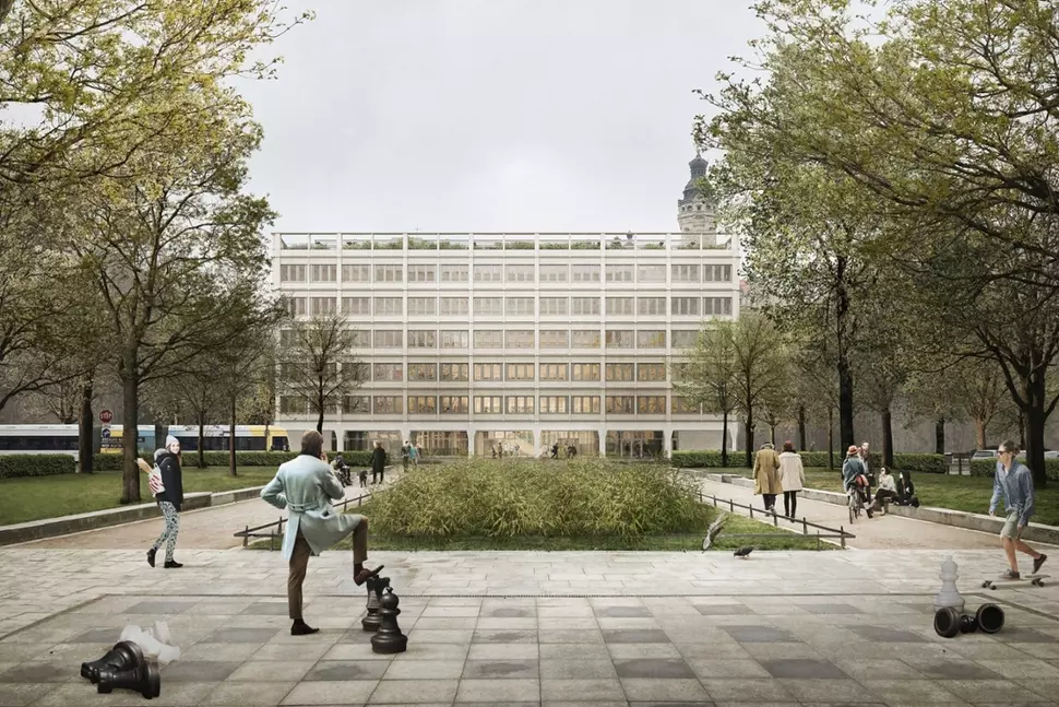 Neubau des Global Hub der Universität Leipzig (Visualisierung) - So wird er aussehen.