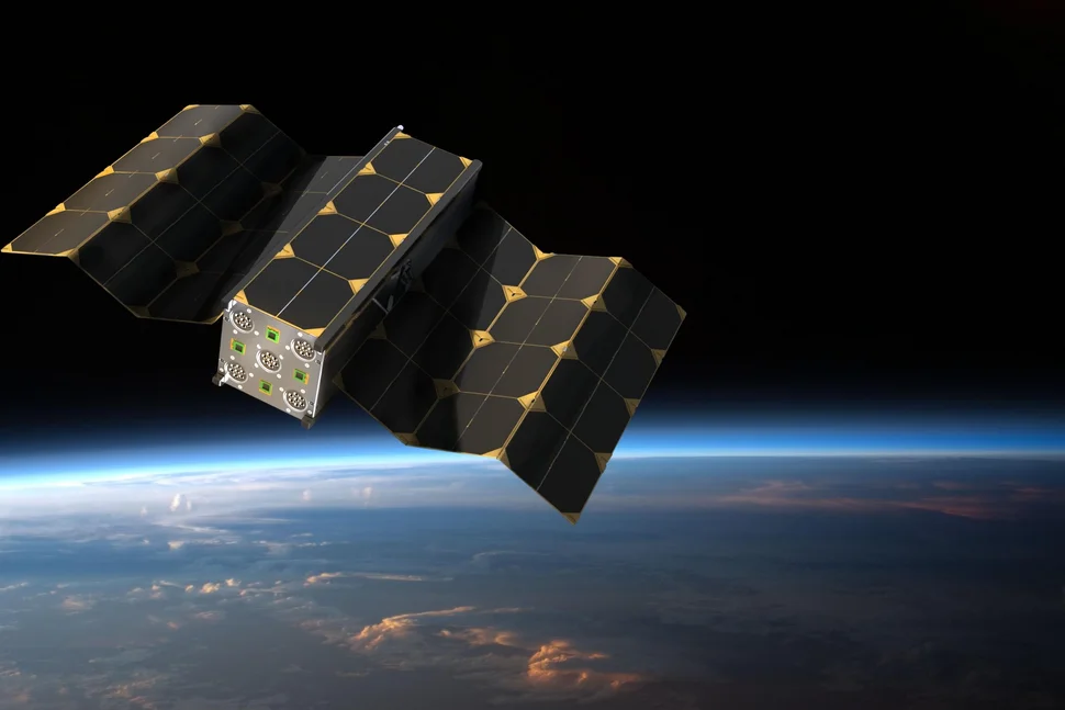 Nanosatellite in space above Earth