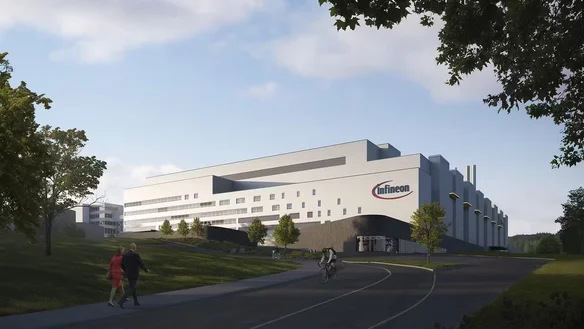 Exterior view of Infineon's “Smart Power Fab” in Dresden