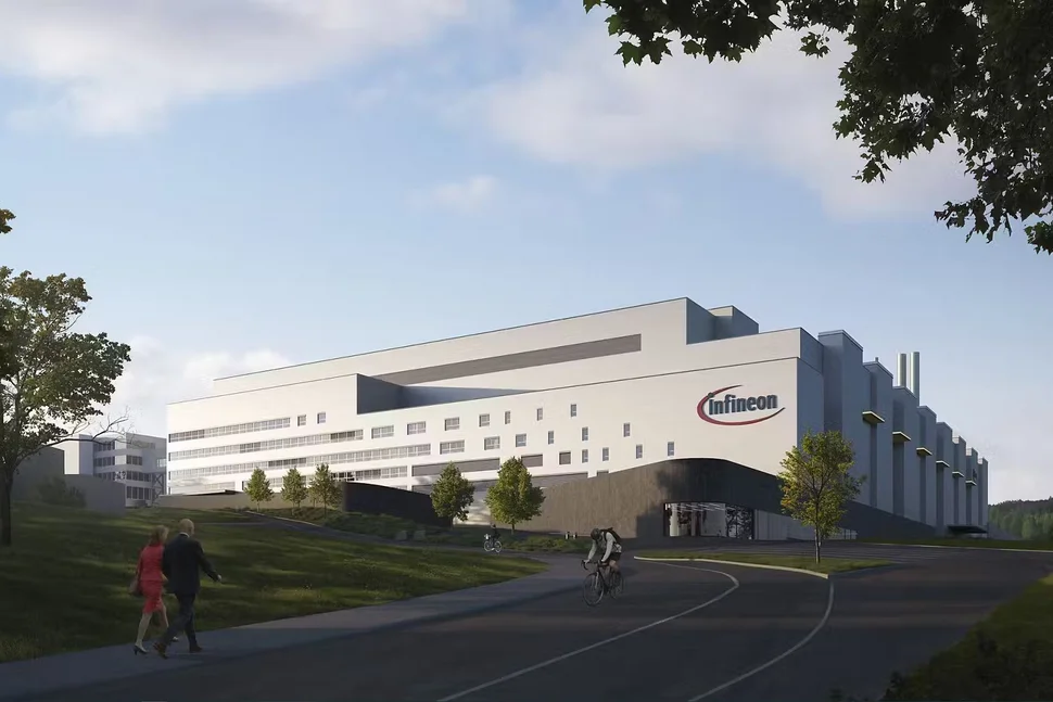 Exterior view of Infineon's “Smart Power Fab” in Dresden