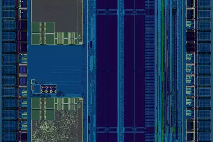 GDS image of a test chip design by Racyis Dresden